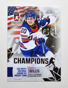 2025 BY Cards IIHF Campeonato Mundial Junior EE. UU. #20 Joey Willis - Imagen 1 de 2
