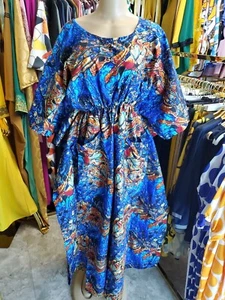 African Casual Ankara Cotton Nigerian Kaftan Bubu Dress Simple Style - Picture 1 of 11