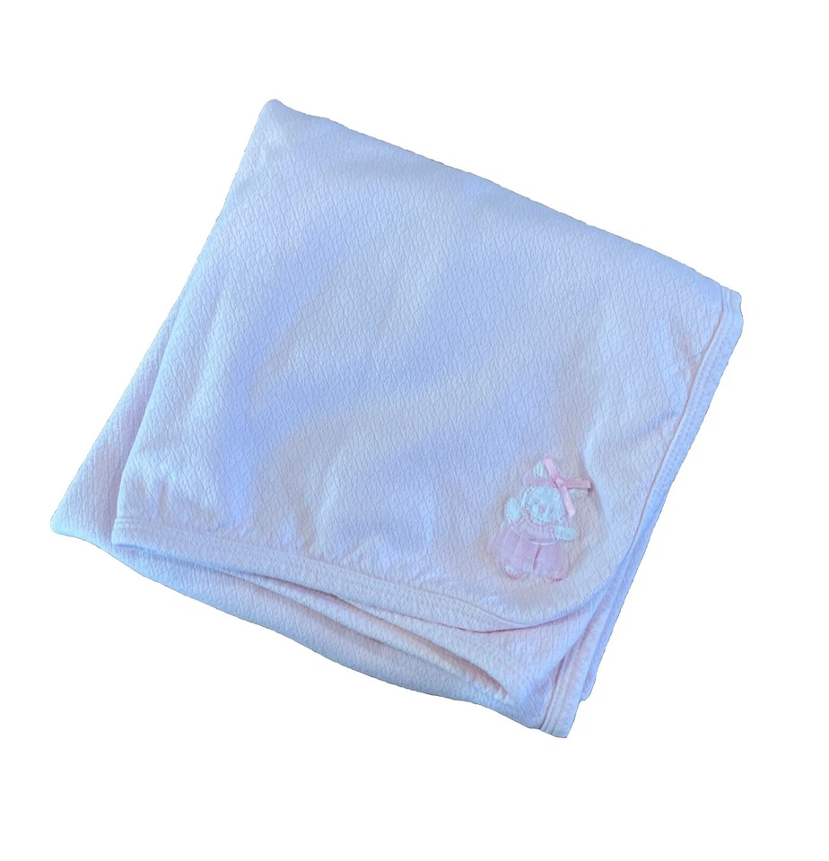 Manta bebé Little Me 2 capas algodón suave rosa a lunares conejo inverso Foto 1 de 4