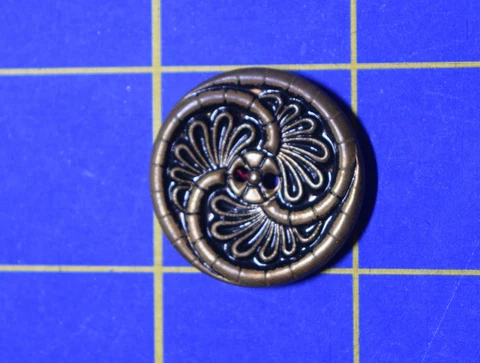 2735 1 Antique  2-part metal button, floral design Cover