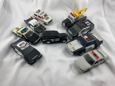 Lot of 9 Corgi Funrise Vintage Police Emergency Vehicles Diecast Cars - Image 1 of 4
