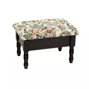 Homecraft Furniture Storage Foot Stool Dark Cherry Finish Wood Frame 10 in. H - Picture 1 of 6