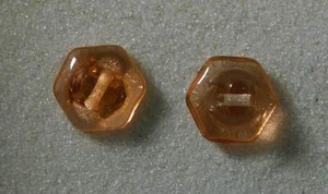 Button Set Transparent Glass Pink Hexagon Shape 1/2” 12mm 20L Czechia - Picture 1 of 1