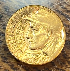 1915-S Pan Pac $1 Gold Commemorative Nice Original BU+ Best Price on Ebay* CHRC - Picture 1 of 2