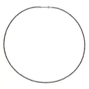 Ernstes Design Hals- Kette 45 cm schwarzer Hämatit+ Clic Verschluss Edelstahl - Bild 1 von 1