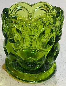 L.E. Smith Moon & Stars Votivkerze - Zahnstocherhalter grünes Glas Vintage - Bild 1 von 2
