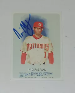NYJER MORGAN SIGNED AUTO'D 2010 TOPPS ALLEN & GINTER CARD #194 NATIONALS PIRATES - Picture 1 of 2