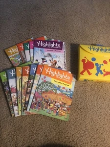 Vtg Highlights for Children Magazine 11 Issues  & Storage Case Full Year '87-88 - Picture 1 of 9