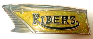 RIDERS 7" long glitter and chrome BELT BUCKLE Biker Motorcycle - Picture 1 of 3