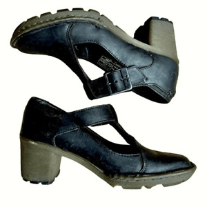 Vintage lata 80./90 Dr. Martens POLLEY" Mary Jane's-heels - Czarna woskowana skóra. SZ-36