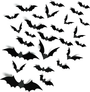 60PCS Halloween 3D Bats Decoration - Picture 1 of 11