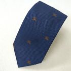 Burberry 100% Silk Tie Made in Italy Blue Navy Brown GOOD Condition from Japan