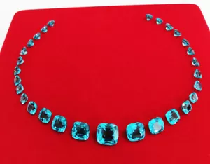 29pcs. CUSHION NEON BLUE PARAIBA LOOSE GEMs FOR NECKLACE SET Luxurious - Picture 1 of 8