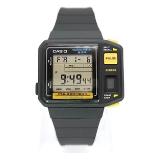 NOS CASIO JP-100W PULSECHECK SPLIT MEMORY 10 VINTAGE DIGITAL WATCH 1987 - Picture 1 of 9