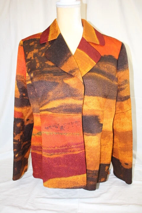 ELLEN TRACY шерсти и шелка смесь "осени цвета" открытый передний блейзер женщин размер M (147) - Изображение 1 из 4