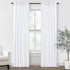  96 Inch length Snow Woven Curtains 2 Panel Set for 50" x 96" White