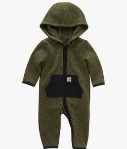 Carhartt Niños Cm5402 Manga Larga Cremallera Frontal Cubierta Todos los Seis Meses Verde Oscuro Caza - Imagen 1 de 1