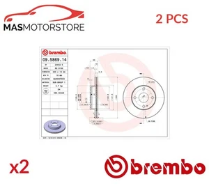 BREMSSCHEIBEN SATZ PAAR VORNE BREMBO 09586914 2PCS P NEU OE QUALITÄT - Picture 1 of 5