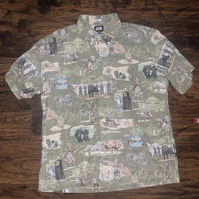 Reyn Spooner Mandalorian Star Wars Classic Button Front Aloha Hawaiian Shirt XL - Image 1 of 4