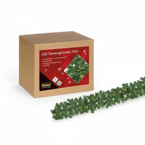 LED Tannengirlande 5m 100 LED warmweiß Weihnachten Innen Außen Lichtergirlande - Bild 1 von 4