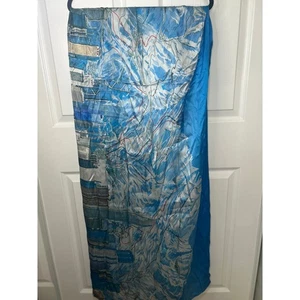 Bufanda 100% Seda Hecha a Mano Azul Blanco Hong Kong Diseño Mapa Accesorio - Imagen 1 de 5