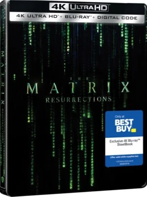 THE MATRIX RESURRECTIONS - BEST BUY EXCLUSIVE STEELBOOK 4K UHD + BLU-RAY [NEW] - Image 1 of 4