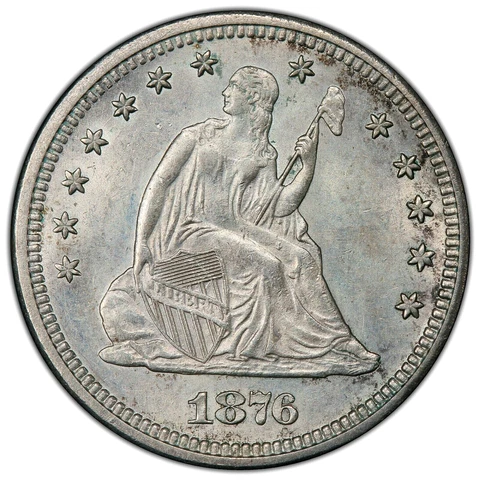 1876-S SEATED LIBERTY SILVER QUARTER ***PCGS "TRUEVIEW" CERTIFIED AU DETAIL*** Cover