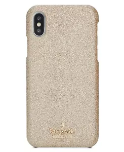 Kate Spade New York 256599 Womens Gold Glitter Hard iPhone X/XS Case - Picture 1 of 2
