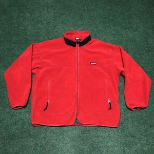Vintage 90s Patagonia 23023 Deep Pile Fleece Jacket Red Mens Size XL Made In USA - Picture 1 of 12