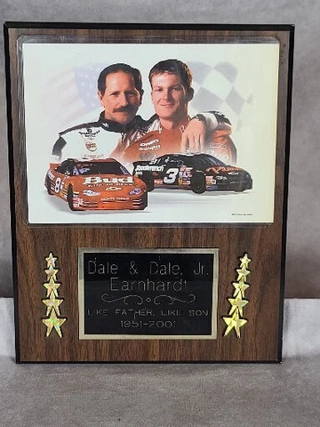 Dale Earnhardt Sr And Jr Plaque Nascar 1951-2001 Like Father Like Son Memory Cover