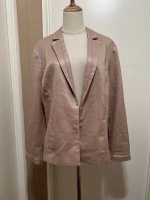 Chaqueta Blazer Chicos Talla XL Brillante Rubor Desnudo Brillo Texturizado Gancho Foto 1 de 4