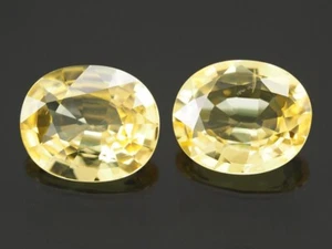 NATURMINE - PAAR OVALE KANARIENGELBE SAPHIR 1,46 CTS. - Bild 1 von 4