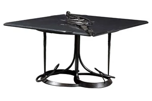 Substantial Bespoken Sculpted Steel Table with Slate Top Albert Paley - Picture 1 of 20