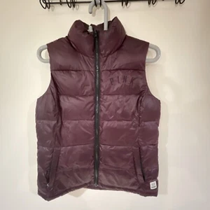 PINK by V Secret Purple Puffer Sleeveless Vest Full Zip w/ pockets Sz XS - Picture 1 of 5