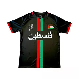 FC Palestina Arabic Black Football Jersey Fan Version Soccer Shirt - Zdjęcie 1 z 7