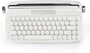 YUNZII Upgraded Wireless Typewriter Keyboard USB-C/Bluetooth Retro Snow White - Picture 1 of 3