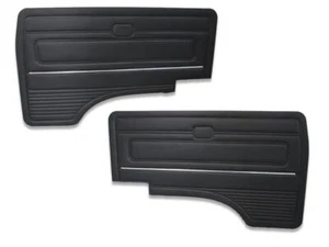Schwarze Türverkleidungen Türpappen Schwarz mit Chrom Zierleiste  für VW Bus T3 - Bild 1 von 3