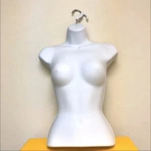 Camisa en forma de maniquí con gancho colgante, ropa de torso hembra (blanca) - Imagen 1 de 4