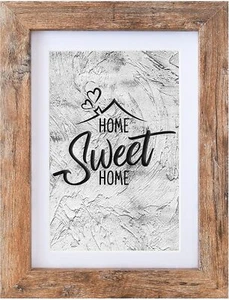 5x7 Picture Frame - Can Display Photo 4x6 with Mat, Wood Frame with - Picture 1 of 6