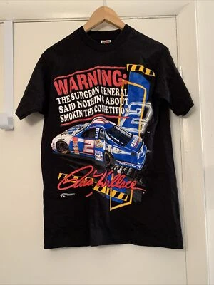 Vtg 90's Rusty Wallace #2 NASCAR T-Shirt med  USA surgeon General Smoking Compet - Image 1 of 4