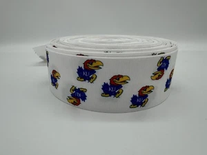 NEW 5-yards Kansas University Jayhawks 1.5" wide Grosgrain Ribbon - Picture 1 of 1