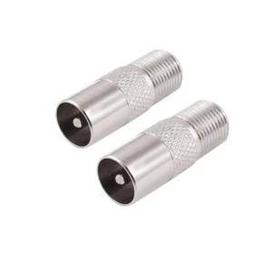 2PCS F-Type TV Aerial Coaxial Coupler Female to Male Antenna CATV RF Coaxial Ada - Picture 1 of 6