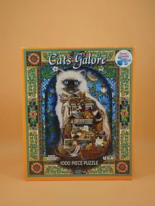 Cats Galore White Mountain 1000 Piece Puzzle 24” X 30” Lewis Johnson Complete - Picture 1 of 7