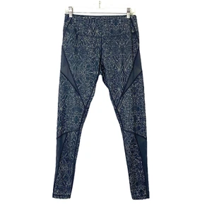 Zella Pantaloni Yoga Atletici Donna Taglia Media Grigio Design Geometrico Inserti Rete - Foto 1 di 9