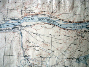 1908 USGS Topo UMATILLA Oregon Washington COLUMBIA RIVER RAILROADS linen-backed - Picture 1 of 3
