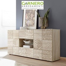 Madia credenza MIRO rovere samoa laccato lucido 2 ante 2 cassetti serigrafato
