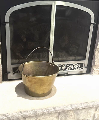 Hervidor de latón American Manufacturers #4 cubo de olla caldero hilado 15" Foto 1 de 4