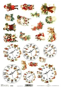 Decoupagepapier Serviertentechnik A4 40g/m² Weihnachten Ziffernblatt S0360 - Bild 1 von 1