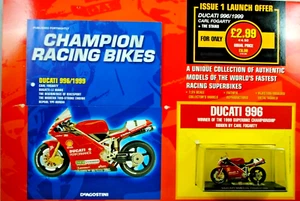 1:24 DeAgostini 1st Issue DUCATI 996 CARL FOGARTY SUPERBIKE Motorcycle +MAGAZINE - Picture 1 of 11