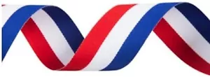 Red, White and Blue Striped Ribbon 1 1/2 Inch Fourth of July Craft Supplies - Picture 1 of 2